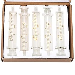 Jiaxix 5 Pack 30ml Glass Syringes With Caps