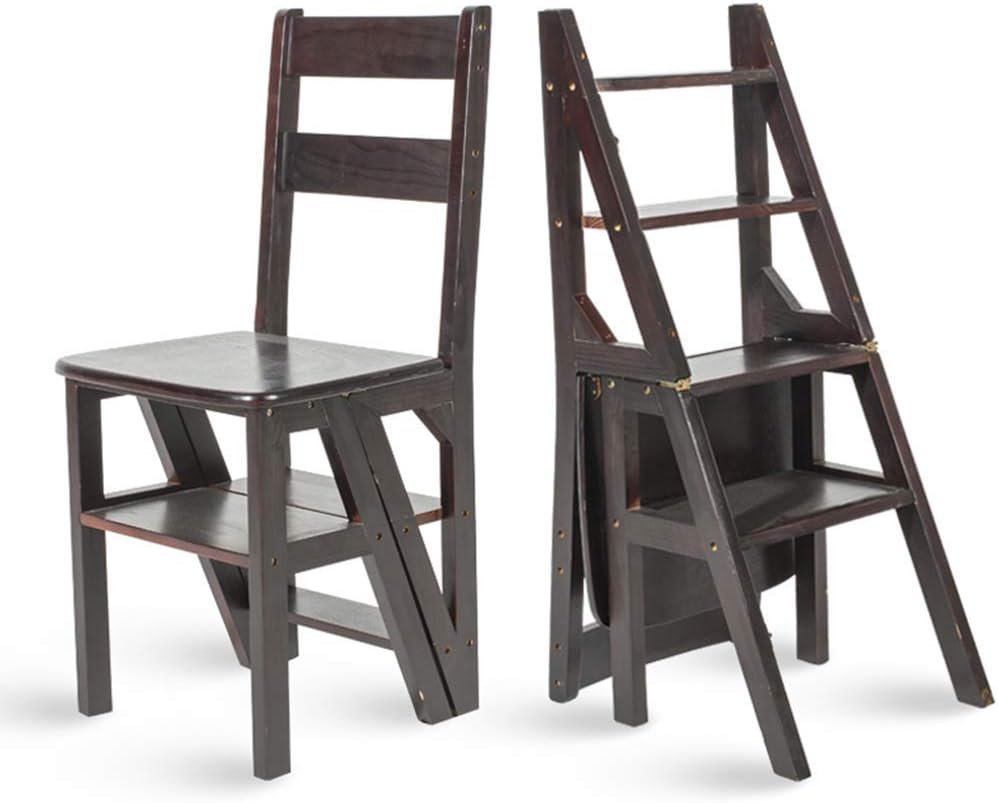 Praktischer Praktischer Tritthocker Bambus-Leiterstuhl, Klappbarer