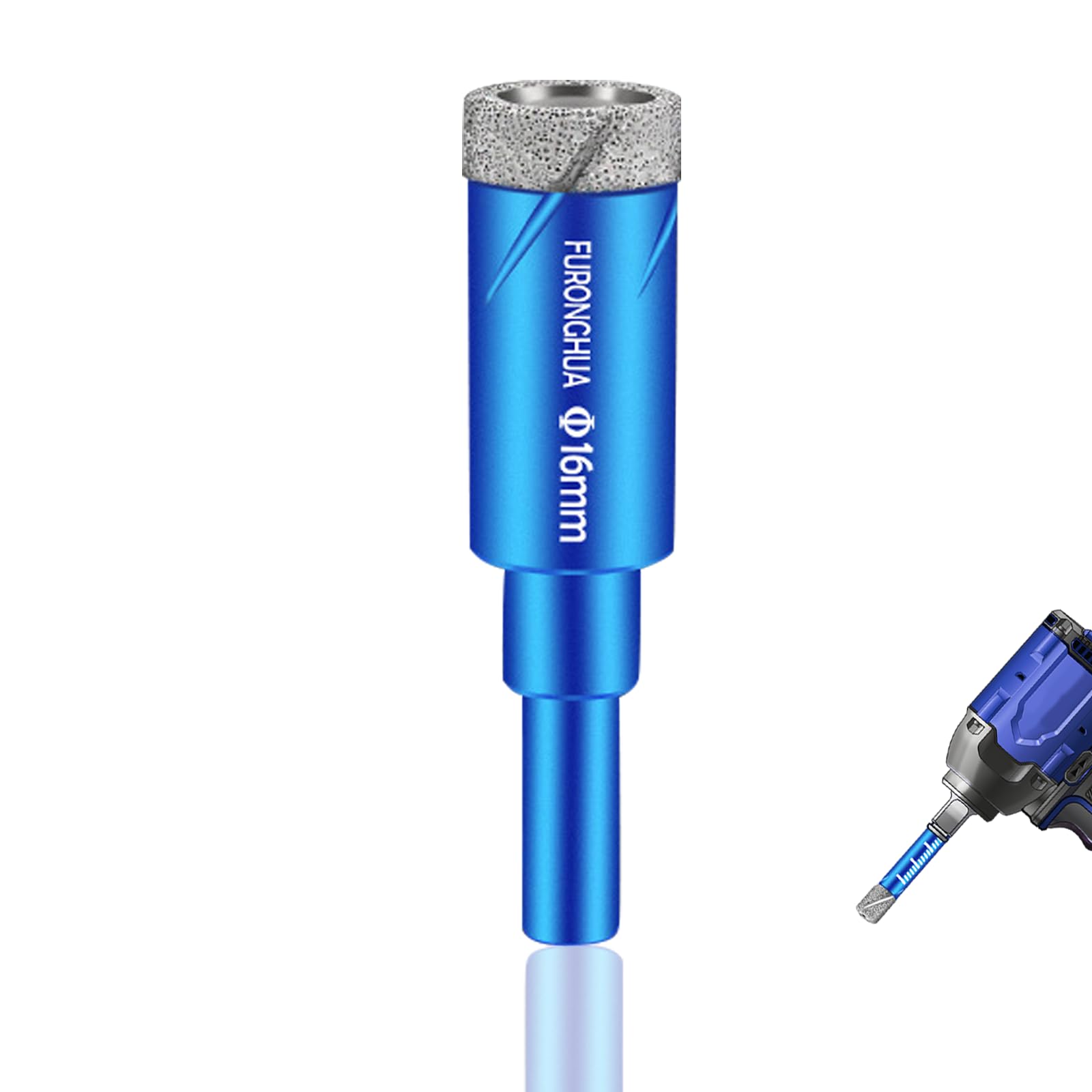 Dry Diamond Drill Bit 16mm Diamond Tipped Drill Bits for Porcelain Tiles Glass with Wax Core All-Purpose Drilling