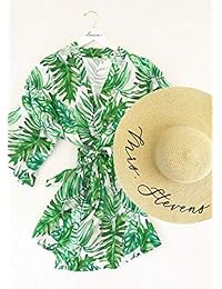 Albornoz para damas de honor, diseño de hoja de palma, para playa, boda, playa, novia