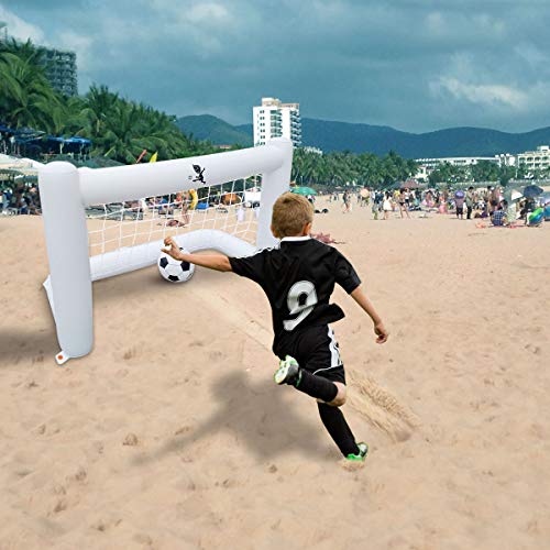 SUNSHINEMALL Kids Inflatable Soccer Goal Net and Ball for Indoor Outdoor Soccer Game (Z-Design Support-63.0x31.5x41.3-inch)
