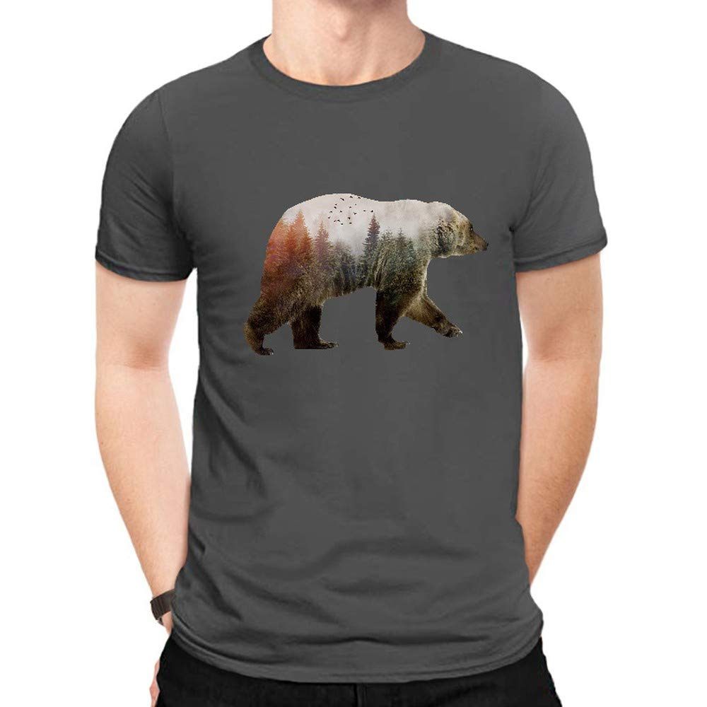  T-shirt Creative Bear Graphics Short Sleeve Casual Ts