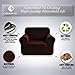 CHUN YI Stretch Chair Sofa Slipcover 1 Piece Couch Cover, 1 Seater Settee Coat Soft with Elastic Bottom, Checks Spandex Jacquard Fabric,Small,Chocolate