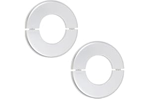 Tsnamay 2 Pcs Wall Split Flange, ABS Round Self-Adhesive Escutcheon Plate Buckles Design for 2.5"/64mm,Silver