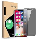 iPhone X Privacy Screen Protector - ICHECKEY 4D Curved Anti-Spy Anti-Peep Full Coverage Tempered Glass Screen Cover Shield for Apple iPhone X / iPhone 10, 5.8 Inch – Black