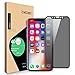 iPhone X Privacy Screen Protector - ICHECKEY 4D Curved Anti-Spy Anti-Peep Full Coverage Tempered Glass Screen Cover Shield for Apple iPhone X/iPhone 10, 5.8 Inch – Black