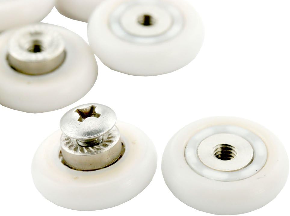 AKORD 8 Sets 19mm Stainless Steel Shower Door Wheels Rollers Runners, White, 19mm x 5mm - Image 3