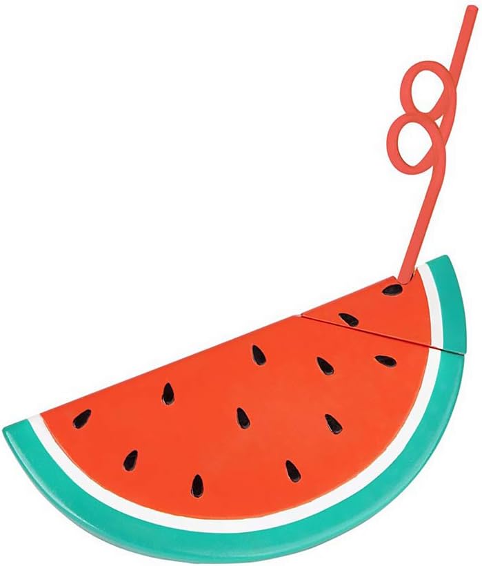 Watermelon Cup with Straw Tropical Hawaii Luau Party Favor Children Summer Beach Party Watermelon Drink Cup