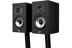 POLK AUDIO Polk Monitor XT20 Pair of Bookshelf or Surround Sound Speakers - Hi-Res Audio Certified, Dolby Atmos & DTS:X Compatible, 1" Terylene Tweeter & 6.5" Dynamically Balanced Woofer (Pair, Midnight Black)
