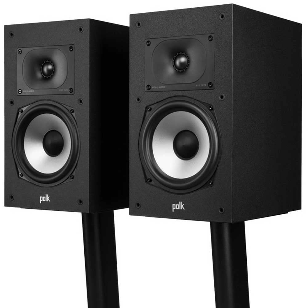 Polk Monitor XT20 Pair of Bookshelf or Surround Sound Speakers - Hi-Res Audio Certified, Dolby Atmos & DTS:X Compatible, 1" Terylene Tweeter & 6.5" Dynamically Balanced Woofer (Pair, Midnight Black)