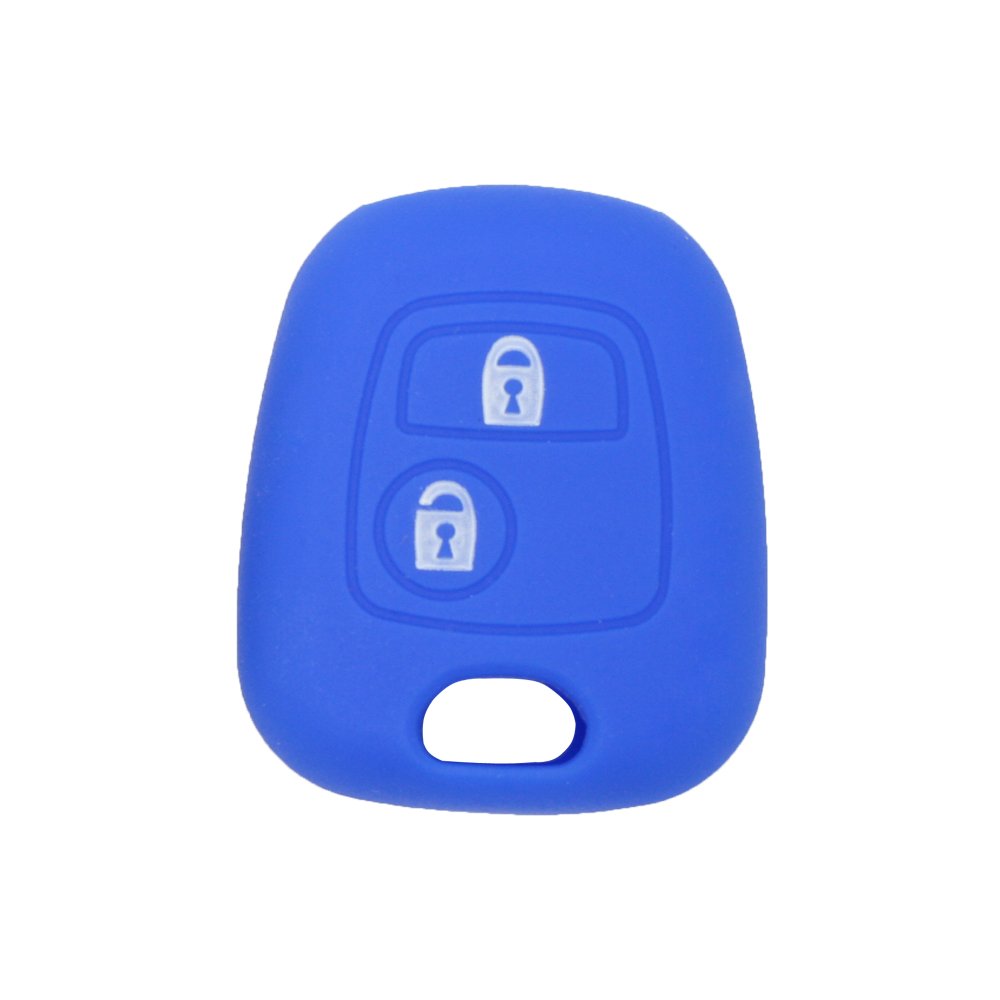 BROVACS Silicone Cover Protector Case Holder Skin Jacket Compatible with PEUGEOT CITROEN 2 Button Remote Key Fob CV9304 Deep Blue