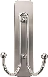 Command Decorative Hook Indoor 2 Hooks 3 Strips Brushed Nickel Damage-Free view 9