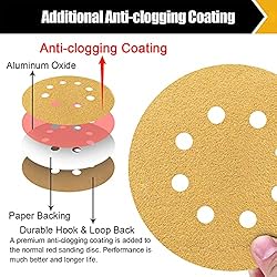BOSHCRAFT Sanding Discs, 80 Grit 5 Inch 8 Holes