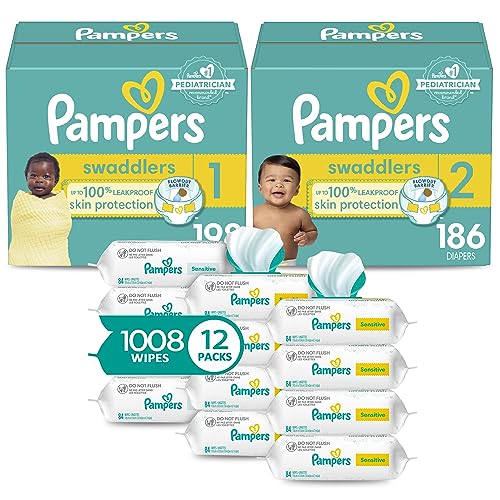 Pampers Baby Diapers and Wipes Starter Kit, Swaddlers Disposable Sizes
