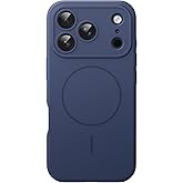 JETech Magnetic Silicone Case for iPhone 17 Pro 6.3-Inch, Compatible with MagSafe, Silky Soft Touch, Shock Absorbing Phone Cover with Camera Lens Protection (Dark Blue)