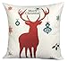 BLUETTEK Merry Christmas Series Cotton Linen Decorative Throw Pillow Covers 18 Inch by 18 Inch, (Set of 6)
