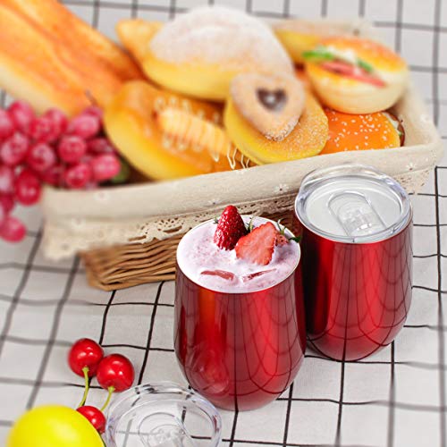 image for Insulated Wine Tumbler with Lid, Deedro 12 oz Double Wall Vacuum Insul