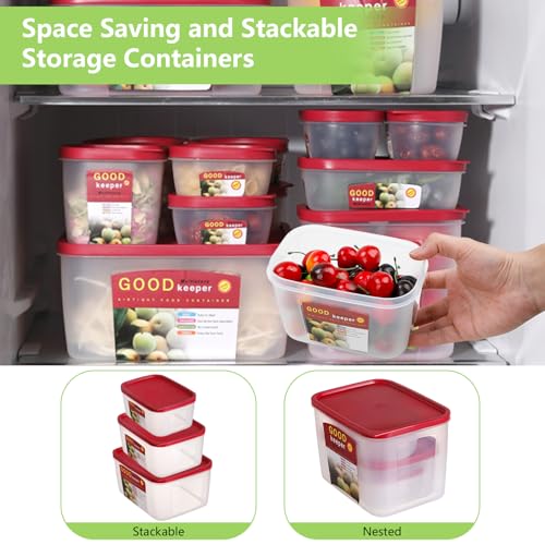 Cozary 5-teiliges PE Frischhalteboxen Set mit Deckel, Mikrowellen Gefriersicher, BPA-frei Food Container, Frischhaltedosen für Meal Prep, Vorratsdosen & Gefrierbehälter thumbnail 3