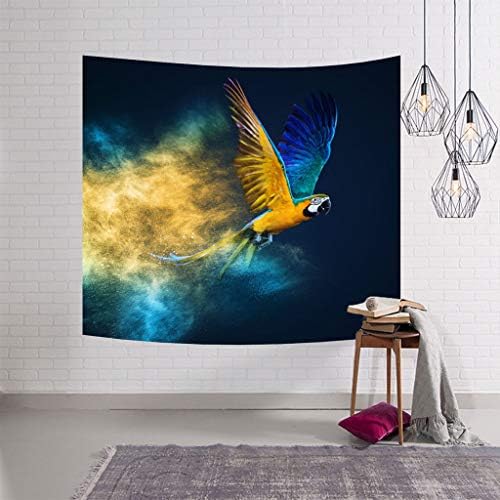 Parrot Tapestry Singular Animal World Home Wall Hanging Natural Art Polyester Fabric Hanging Tape SHWSM (Color : D, Size : 203x153)