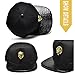 NUKI Unisex 3d Metal Stud Adjustable Flat Bill Snapback Baseball Punk Cap Hat[Black]