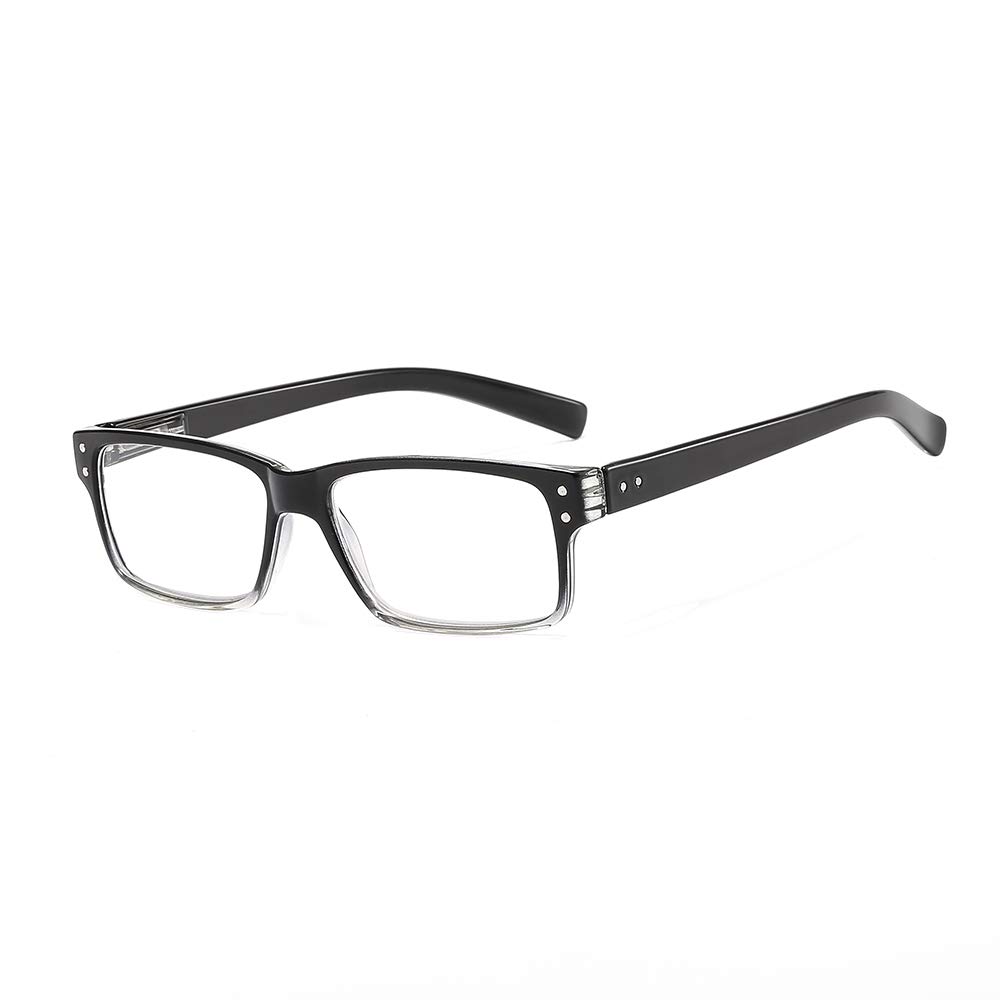 Suertree Reading Glasses, Hinged Reading Glasses Visual Aid Eye Glasses Reading Aid for Men and Women Fashion Gradient Frames Comfortable Glasses for Reading