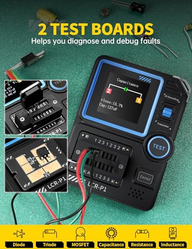 LBOYLOVE® LCR-P1 Transistor Tester, Mosfet Transistor Capacitor Tester for SMD Electronic Component, Diode, Triode, Zener Diode, Resistance, Inductance, Battery Test, LCR Meter MOS PNP NPN ESR Meter