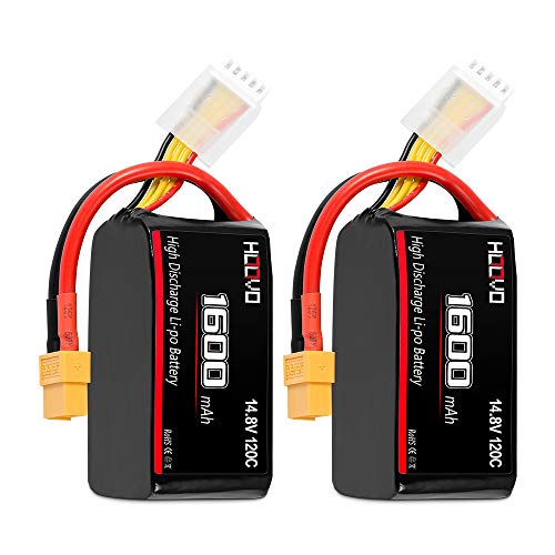 HOOVO 4S 120C 14.8V 1600mAh LiPo Battery with XT60 Plug for FPV Racing RC Quadcopter Helicopter Airplane Multi-Motor Hobby DIY Parts