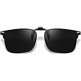 UV Protection Clip-On Sunglasses: Polarized, Anti-Blue Light, Flip-Up Sun Shades -Fits Over Prescription Glasses