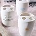 Airmoon Mini Ceramics Handmade Couple Toothbrush Holder Stand for Bathroom Vanity Countertops, Goog Morning, Versatile (Good Morning)…