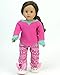 18 Inch Doll Hot Pink Thermal Pj Top & Plaid Pj Bottoms Fits 18 Inch American Girl Doll Clothes & More! Hot Pink & Plaid PJ Set