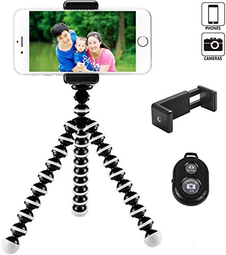 FLFLK iPhone Tripod Flexible Octopus Camera Phone Tripod for iPhone Smartphone Digital Camera with Universal Clip and Remote