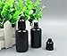 TOPWEL 30ml Black PET Plastic Dropper Bottles with Child Safety Cap (50)