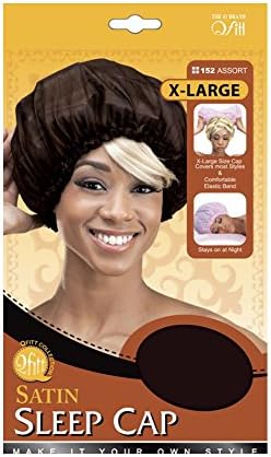 Qiftt X-Large Satin Sleep Cap #152 Assort (Random Colors)