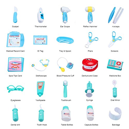 image for Semaco Kids Toys Doctor Kit with 35 Pieces Dentist's Equipment, Durabl