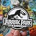 Meet Holiday Jurassic Park Dinosaur Sticker 75 PCS PVC Waterproof Stickers for Laptop, Notebooks, Car, Bicycle, Skateboards, Luggage Decoration (Jurassic Park)