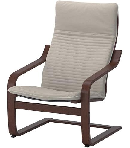 Amazon.com: IKEA Poang Armchair Black-Brown Knisa Light Beige