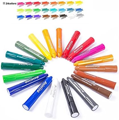 Face Paint Crayons Set for Kids, 12 / 24 Colors Non-Toxic Washable Hypoallergenic FDA Approved Twistable Sticks Body Painting Set (24 colors)