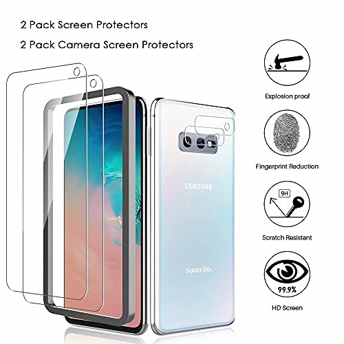 [2+2 Pack] MPMALL 2 Pack Tempered Glass Screen Protector + 2 Pack