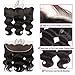 Brazilian Body Wave Hair 3 Bundles With Frontal(14 16 18+12inch) Virgin Human Hair Weave And Ear To Ear Lace Frontal Closure With Baby Hair Free Part Natural Black