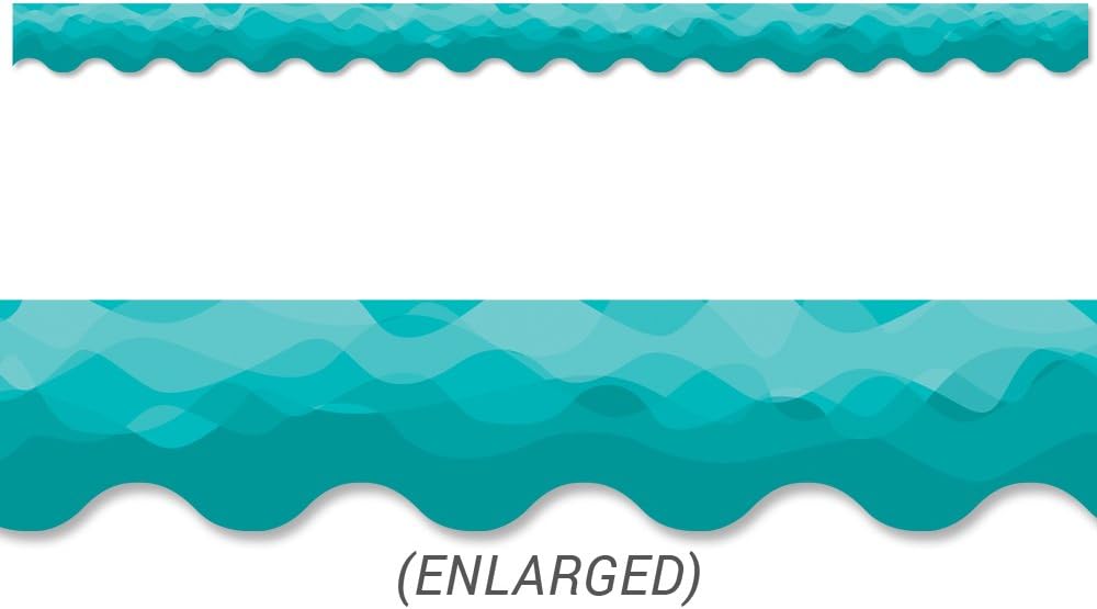 Creative Teaching Press Waves of Teal Decorative Bulletin Board Border/Trimmer (Accent Bulletin Boards, Walls, Classrooms, Learning Spaces and More)