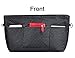 Vercord Handbag Purse Tote Pocketbook Organizer Insert Zipper Closure 11 Pockets, Black Dots L
