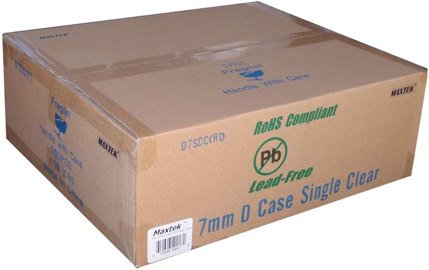 Maxtek 7mm Slim Clear Single CD/DVD Case, 100 Pieces Pack.: Electronics