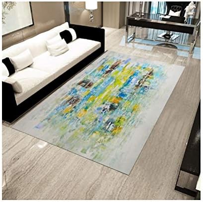 LQQGXLNordic simple modern carpet/Nordic art geometric carpet living room coffee table carpet bedroom bedside hall entrance mat thin slice washed (Color : B, Size : 120X160cm)