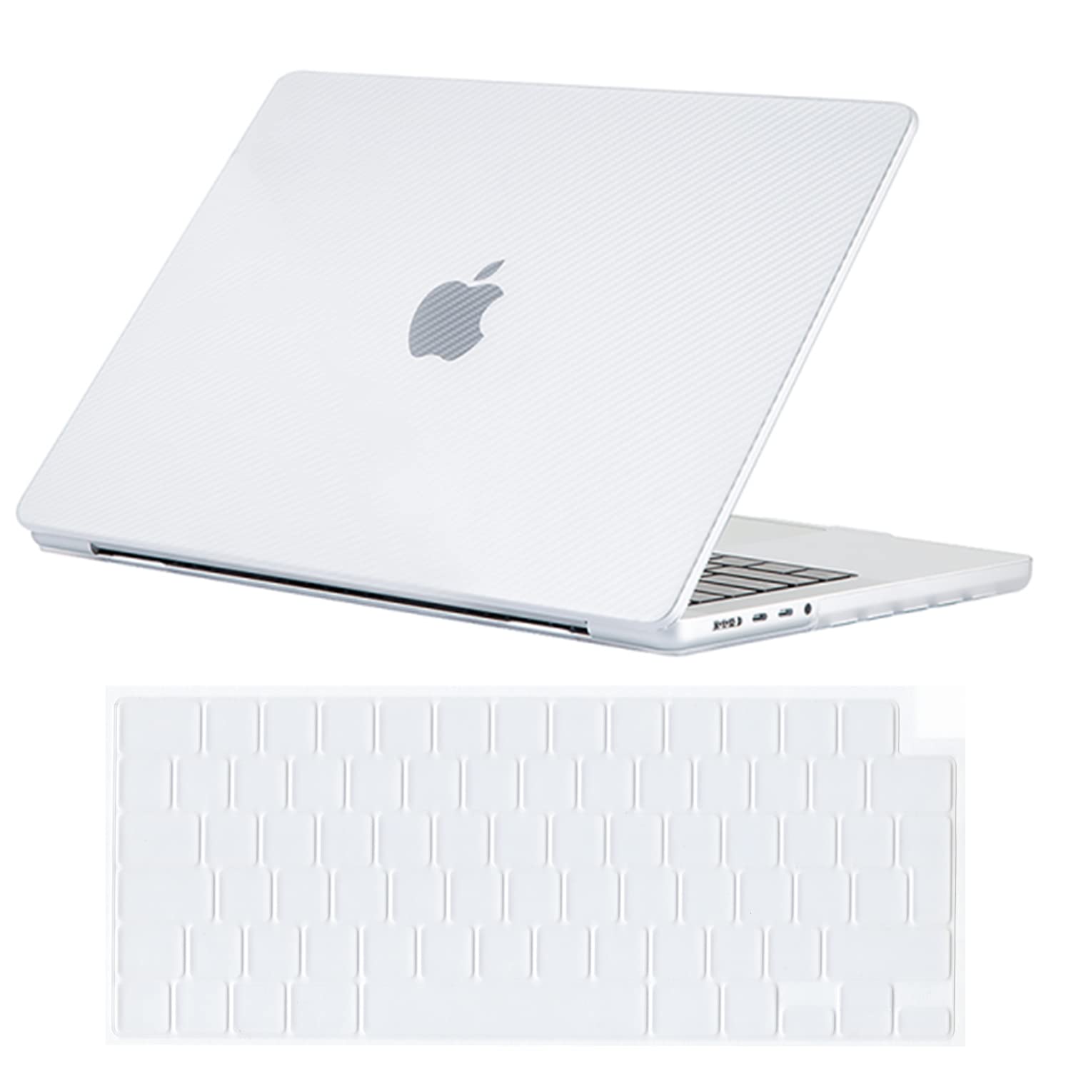 Se7enline Compatible with 14 inch Macbook Pro Case 2021/2022/2024 2023 M4 M3/M2/M1 A2918/A2992 A3112 A3401/A2779/A3434 Laptop Protective Hard Shell Case with Keyboard Cover,Carbon Fiber Transparent
