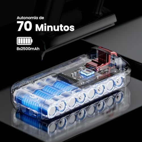 Aspirador Sem Fios 55KPa/650W/70Min Tapetes/Pelos de Animais/Pavimentos Duros