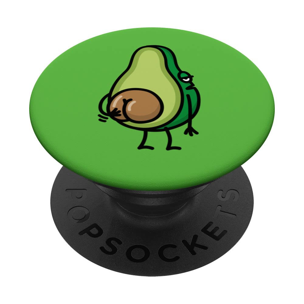 Funny avocado scratch butt vegan avocado lover Kawaii PopSockets Swappable PopGrip