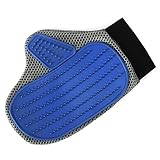 Newcomdigi Grooming Glove for Dog&Cat,Two-sided Massage Gloves Pet,Hair Remover from Furniture or Bed,Soft Rubber Gentle Groomer and Your Pet Will Love Grooming,Gray