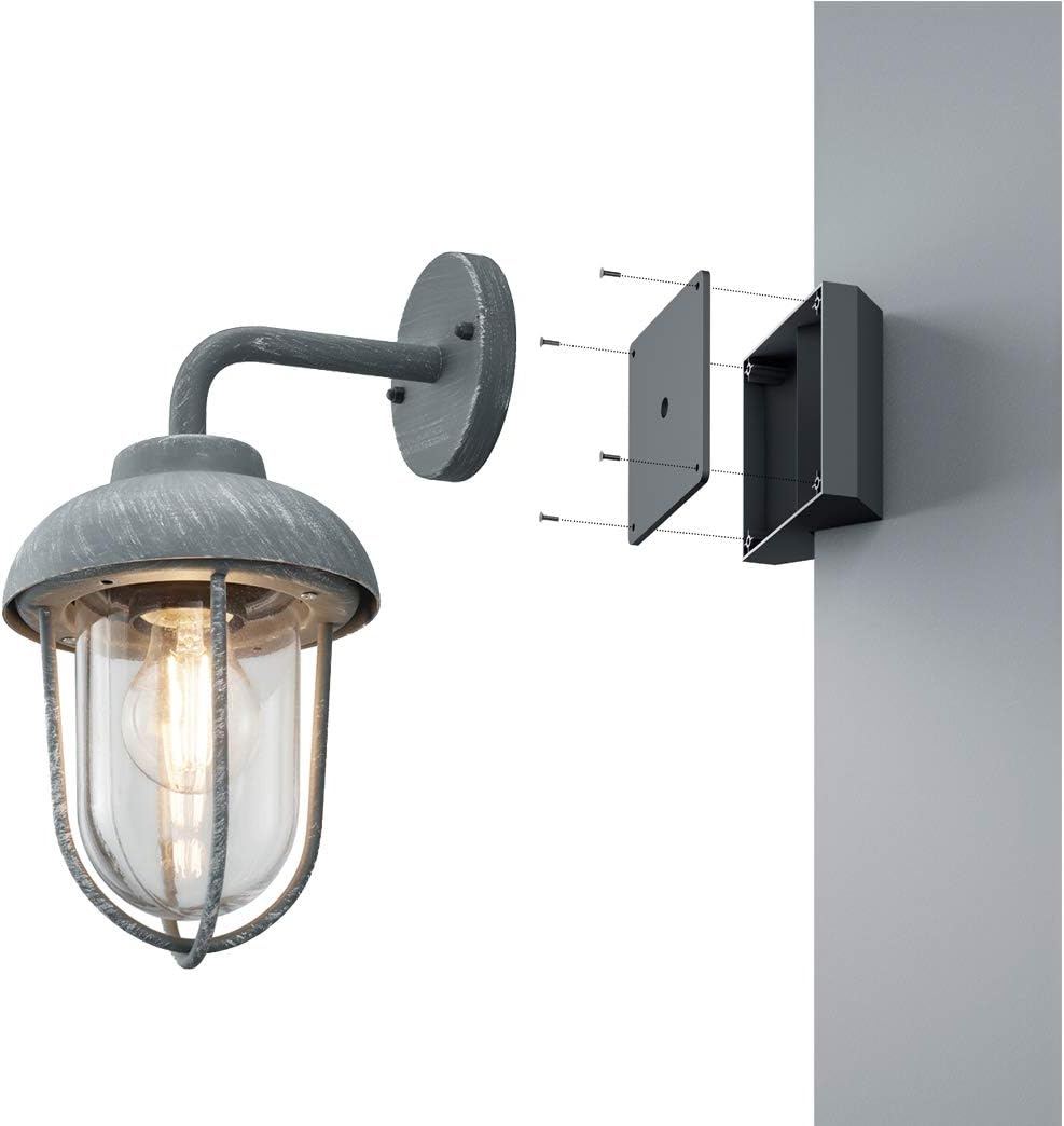 Vintage Outdoor Wall Light with Corner Mounting Lantern in Concrete