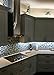 Sea Blue Green Glass Stainless Steel Tile White Kitchen Bath Backsplash Artistic Mosaic TSTMGB028 (1 Sample 6x6 Inches)