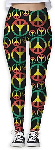 Women's Peace Power Rasta Root Reggae Women Yoga Pants Workout Running Leggings XL